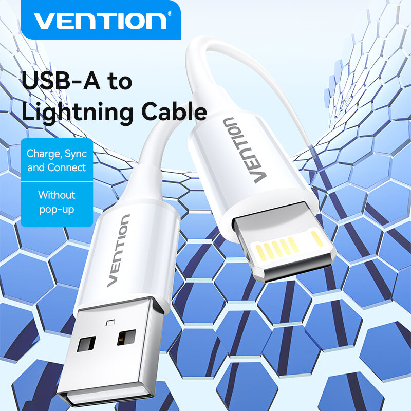 Vention Cáp Lightning 2.4A 2m - Dây Sạc Nhanh iPhone Chống Đứt Gãy Truyền Dữ Liệu 480Mbps Tương Thíc