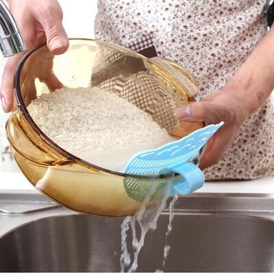 Gambar Clearance Move The Clip Rice Fruit Vegetable Wash Colander Kitchen Pan Strainer Clip On Pasta For Draining Liquid Cooking Tool 5 1 1