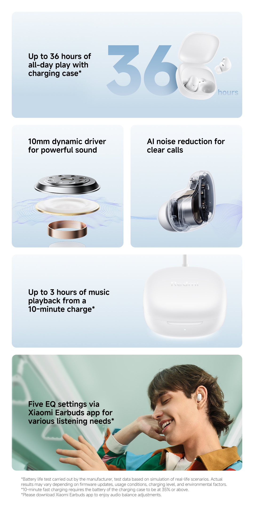Xiaomi Redmi Buds 6 Play Bluetooth Headphones With Charging Case_voghion.com