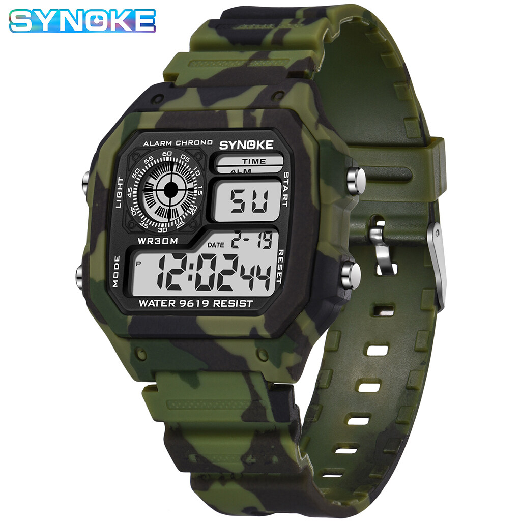 Ready Stock SYNOKE Watch For Men Waterproof Camouflage Watches Multi