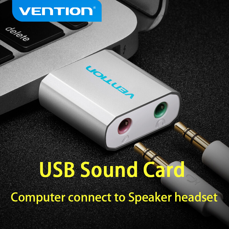 Vention Card âm thanh ngoài USB đến 3.5mm jack aux Bộ Tai nghe đàm thoại