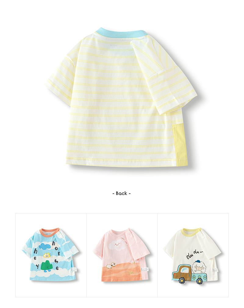 balabala Boy Short Sleeve T-Shirt Baby Top Girl Clothing 2025 New Summer Fashion Cute Infant Top