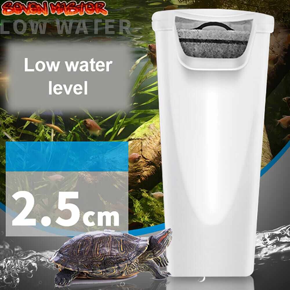 Bảy Master Thác rùa bơm nhỏ và im lặng Tích Hợp Máy lọc nước bể cho rùa Lọc mực nước thấp