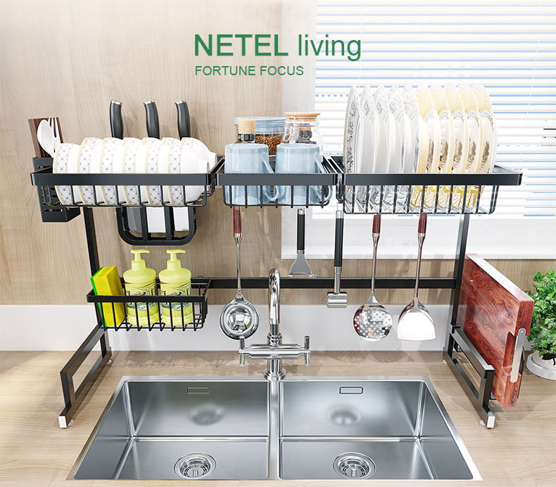 Netel Stainless Steel Kitchen Dish Rack Nonslip Kitchen Dish