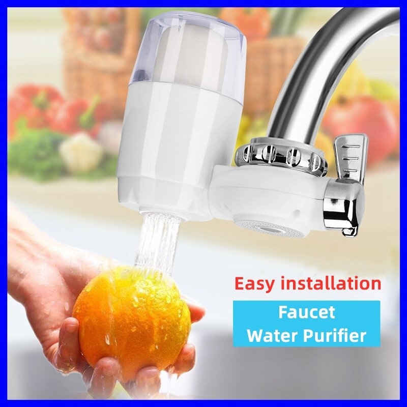 Gambar [Spot] Water purifier faucet water purifier with one filter kitchen bar bathroom faucet faucet water purifier + 2 filters to remove harmful substances household faucet installation water filter