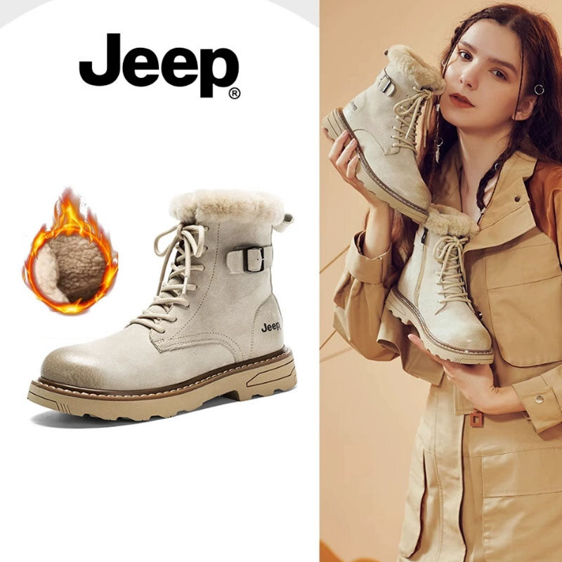 Jeep spirit mary jane Winter velvet thickened warm outdoor snow women's boots ราคา 4,569 บาท*ส่งฟรี
