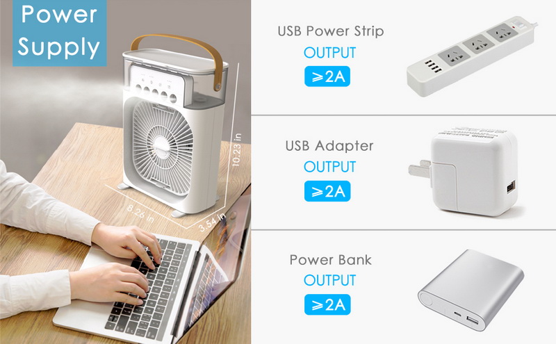 Portable Desktop Air Cooler And Humidifier With 3 Speed Cooling_voghion.com