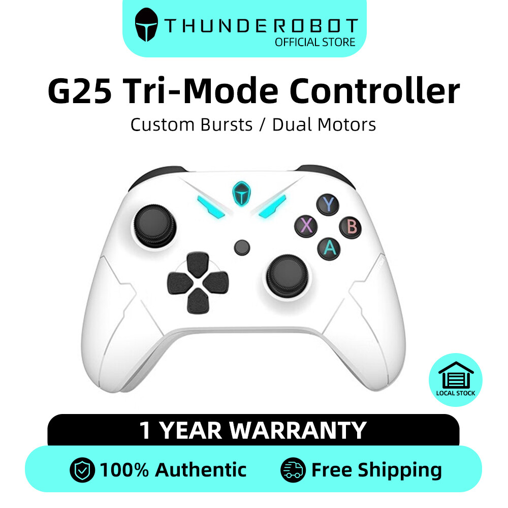 Thunderobot G25 Tay cầm chơi game Có Dây/Tay cầm chơi game không dây Bluetooth Tay cầm chơi game 3 Chế Độ Cắm Và Chơi Tay cầm chơi game Cho Windows PC/Máy Tính Xách Tay/TV thông minh/Máy Tính Bảng