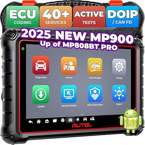 Autel MaxiPRO MP900 Scanner, 2025 DoIP/CAN-FD MP900, Same as MP900BT, Upgraded of MP808BT PRO MS906BT MP808S DS808 MX900, Pro ECU Coding, 3000+Bidirectional, 40+ Services, Auto VIN, OS 11,FCA SGW ราคา 37,999 บาท*ส่งฟรี