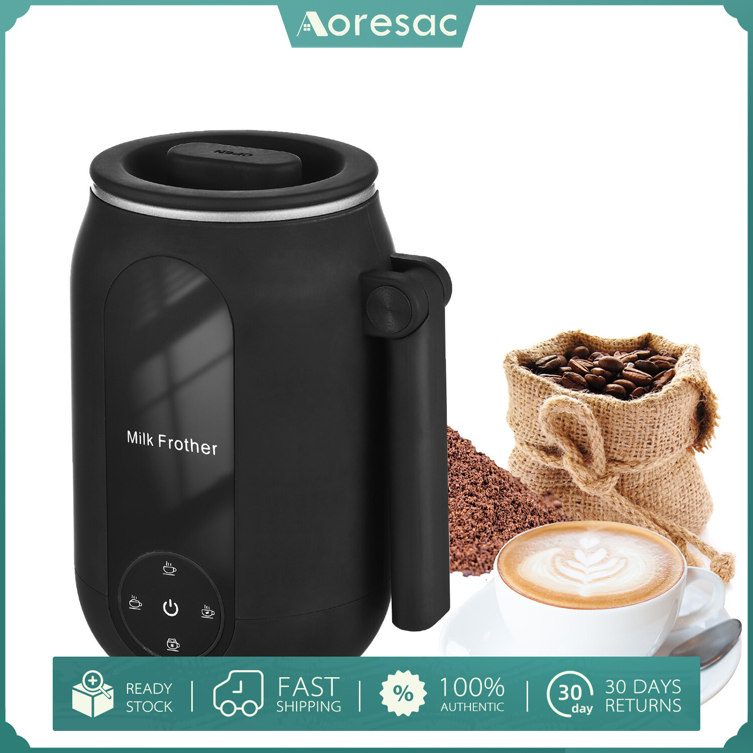 Nồi dụng cụ đánh bọt sữa bằng điện để tạo bọt Máy đánh sữa 4 trong 1 với máy tạo xốp tay cầm có thể xoay cho Cà Phê/Latte/cappuccino