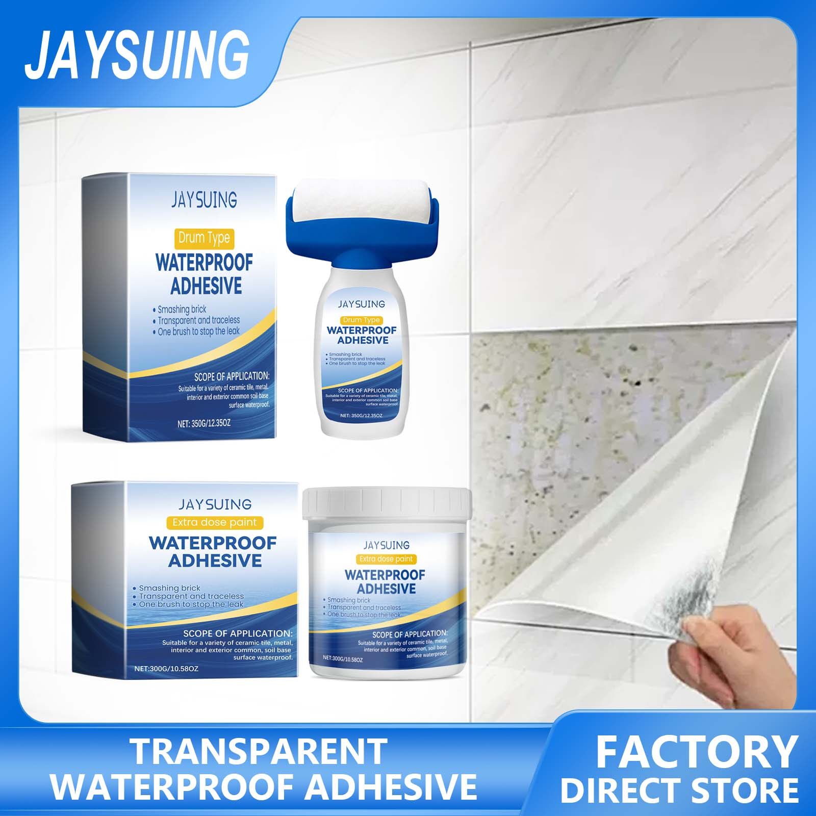 Jaysuing Transparent Waterproof Adhesive Anti-Leakage Repairing Leak Adhesive Repairing Leak Adhesive Anti-Leakage Versatile Strong Bond Strong Invisible Waterproof Agent Transparent insulating sealant Leak-Free Glue Adhesive Sealing Coating Toilet ราคา 327 บาท*ส่งฟรี