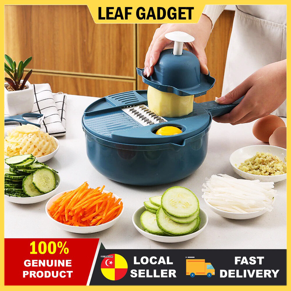 Gambar MULTIFUNCTIONAL VEGETABLE SLICER with Hidden Blade Storage Stainless Steel Blades Egg Separator for Slicing Grating Shredding Carrot Cucumber Cheese KT 510