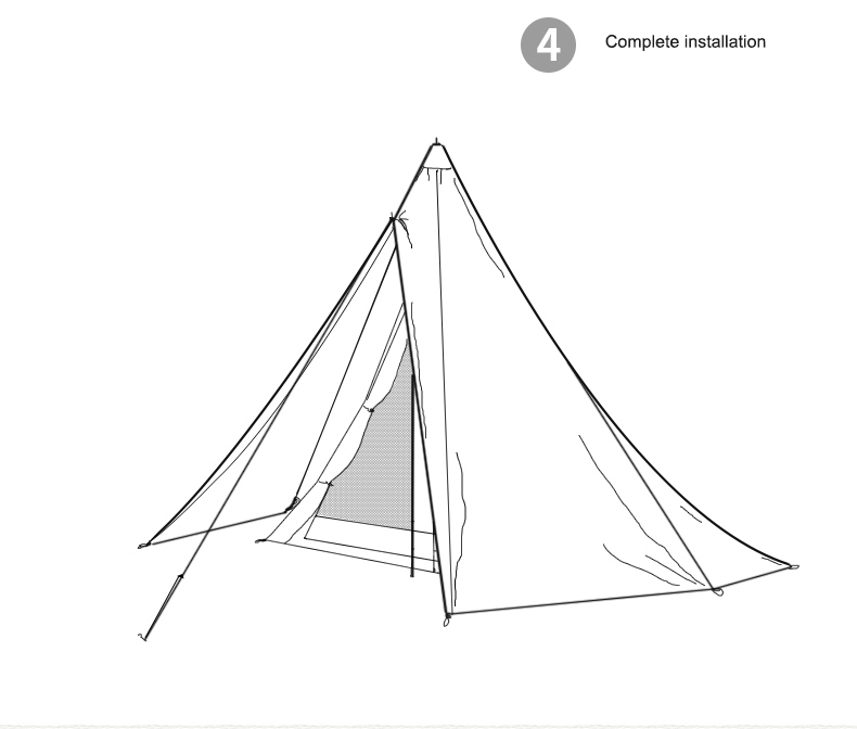 CAMELCROWN Camel Outdoor Camping Indian Tent Portable Folding Large Pyramid Cotton Tent Rainproof · v25