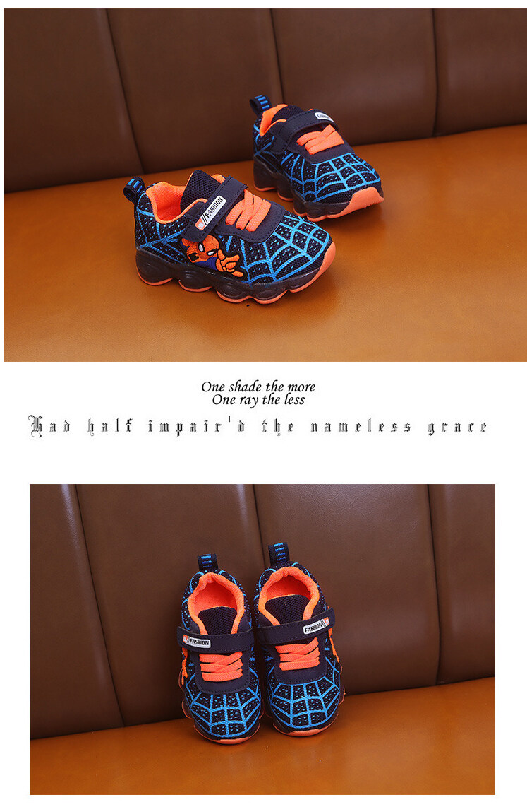 รูปภาพรายละเอียดของ AMILA รองเท้าผ้าใบสำหรับเด็ก,รองเท้ากีฬารองเท้าวิ่งมีไฟ LED กระพริบเดี่ยว