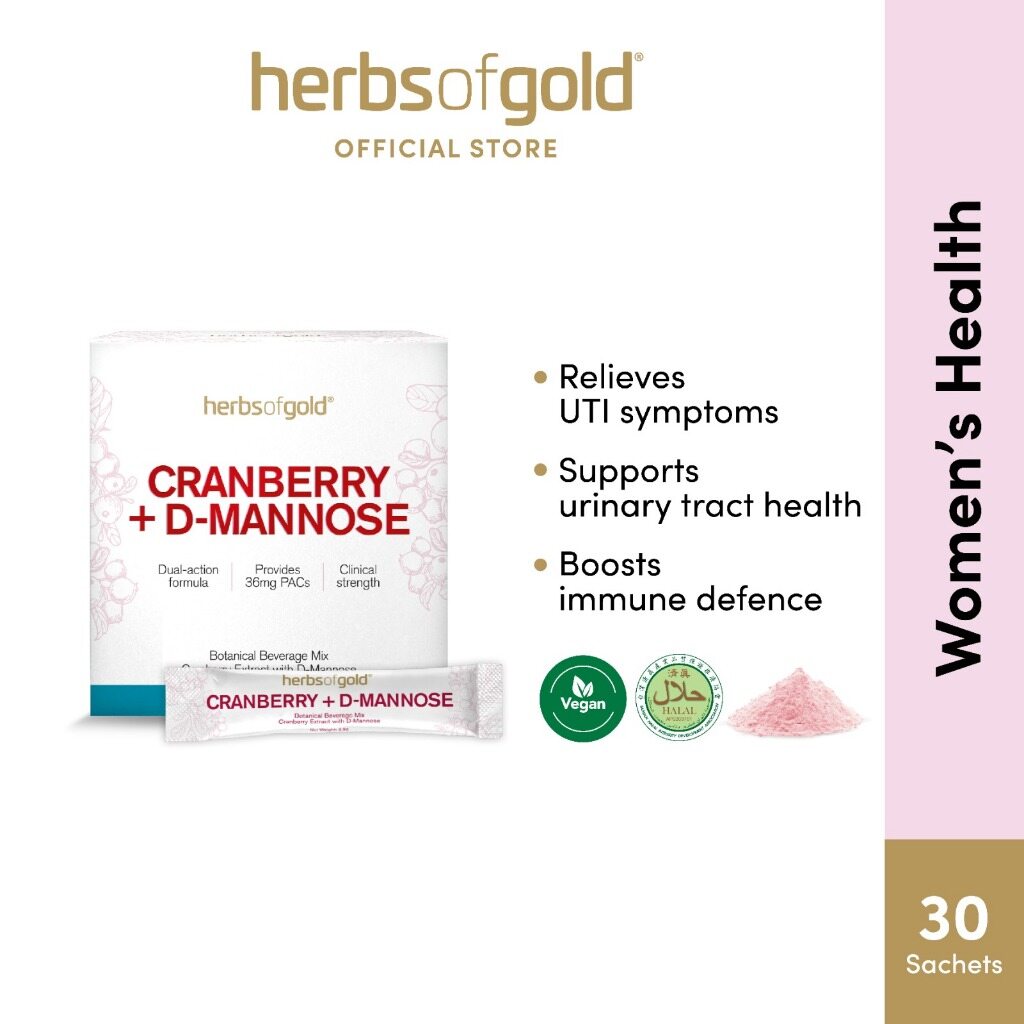 Herbs of Gold Cranberry + D-Mannose (30's) [Expiry 11/2026] - Jenama Herbs of Gold Harga 149 Ringgit*Penghantaran Percuma
