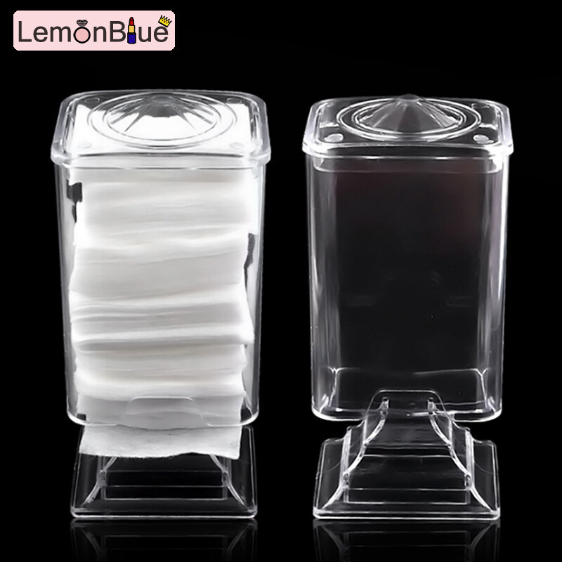 Gambar LemonBlue Nail Art Makeup Cotton Pads Wraps Acrylic Holder Storage Case Box