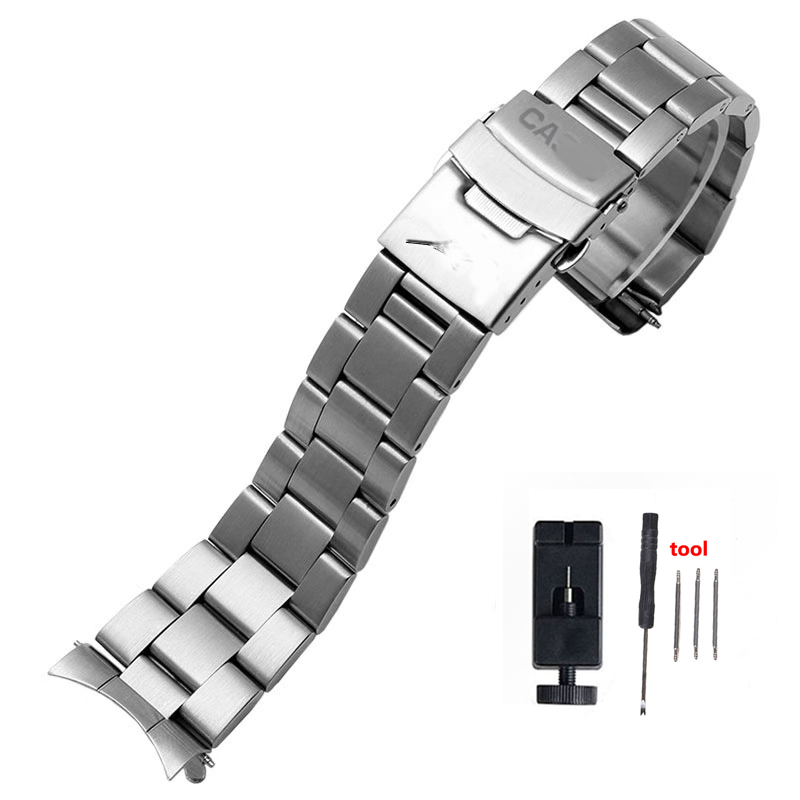 Dây Đeo Đồng Hồ Thép Không Gỉ 316L Cho Casio MDV-106 MDV 107 Dây Đeo Kim Loại Cá Kiếm Cho MTP-1374 M