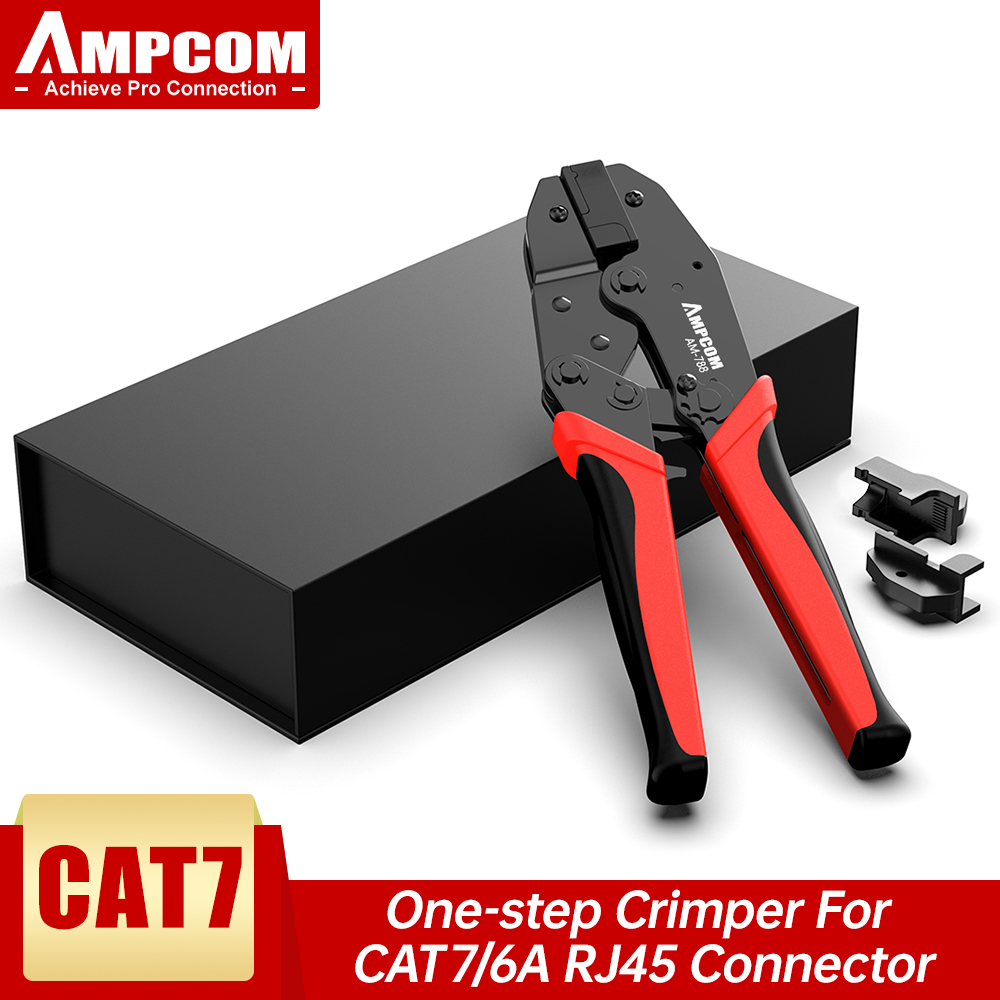 AMPCOM CAT7 Crimping Tool, Network Professional Crimper For CAT7 CAT6A STP Modular Plugs With RJ45 8P8C Connector ราคา 699 บาท*ส่งฟรี