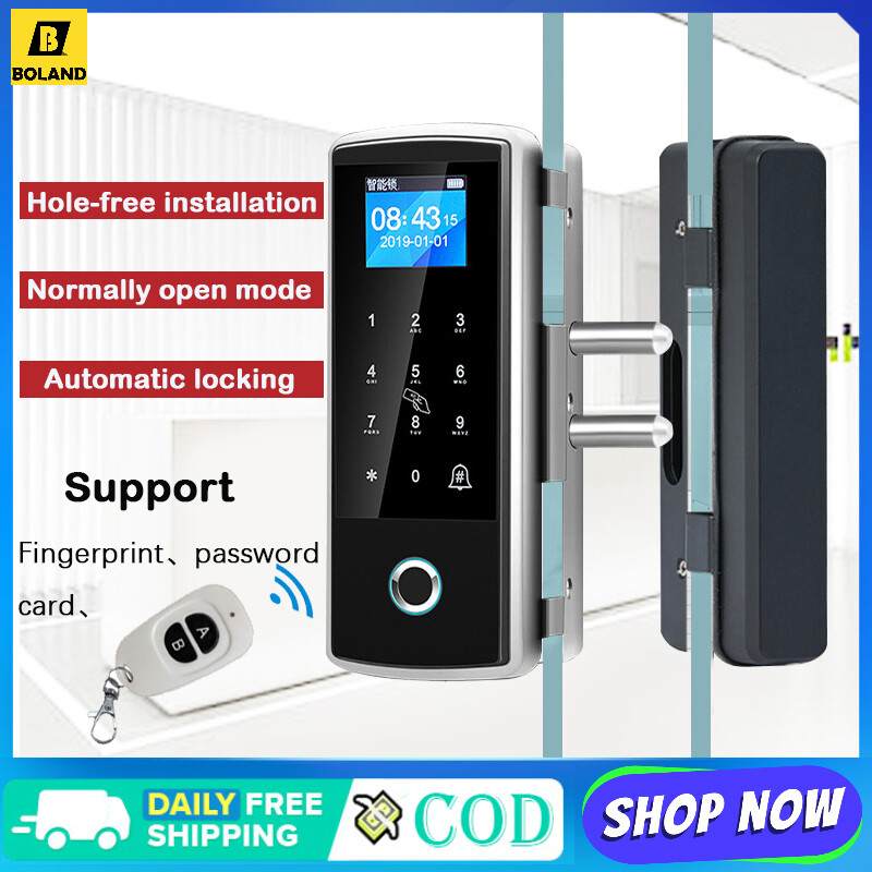 Boland Fingerprint Door Lock Glass Wooden Metal Door Smart Electric Gate Opener RFID Card Password Electronic Gate Lock Security Password