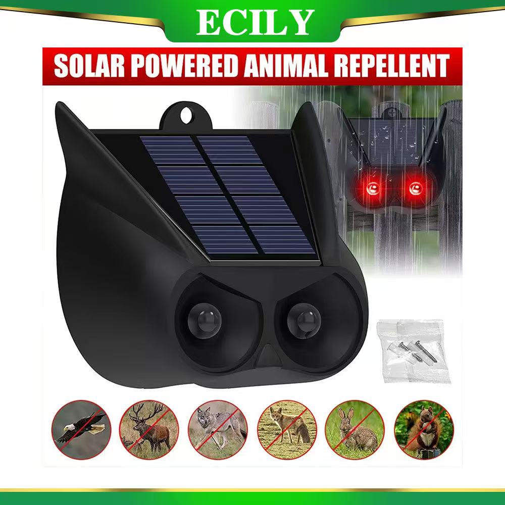 New Solar Animal Repellent Device  IP55 Waterproof Wild Boar Rabbit Repeller Nighttime Deer Deterrent For Fox Raccoon Coyote ECILY - ยี่ห้อ ECILY ราคา 233 บาท*ส่งฟรี