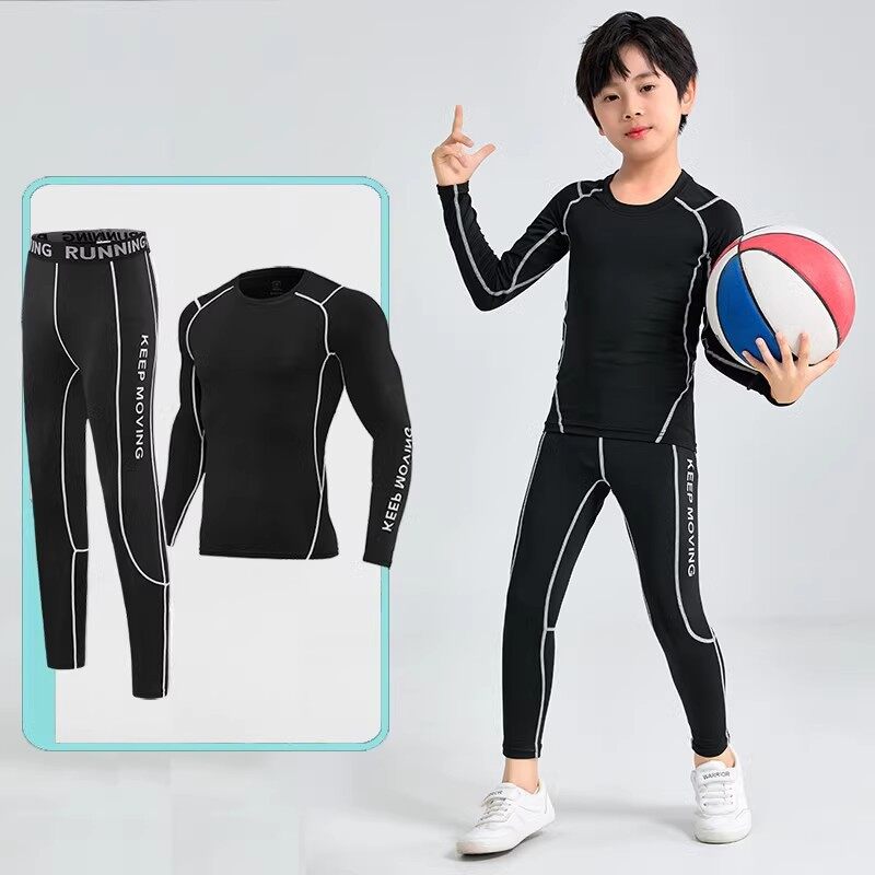 Một Bộ Trẻ Em Của quần áo thể thao Unisex Thể Thao Tops T-Shirts Quần thể dục Cậu Bé Cô Gái Của Bóng Rổ Trẻ Em Ngoài trời Chạy Quần Activewear