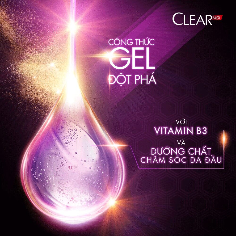 Dầu Gội Sạch Gàu CLEAR với Vitamin B3 và dưỡng chất chăm sóc da đầu