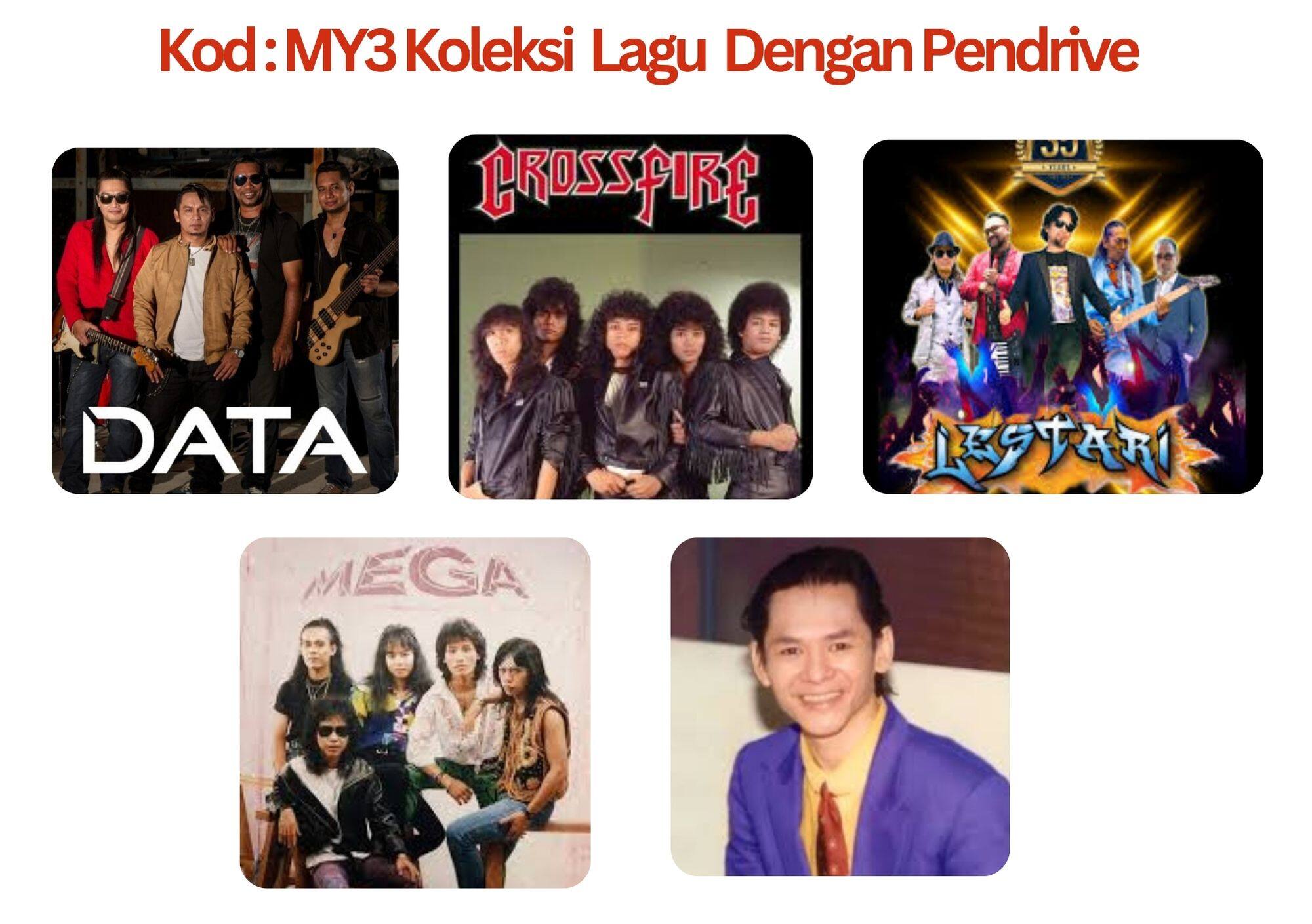 USB PENDRIVE MP3 KOLEKSI LAGU DATA/CROSSFIRE/LESTARI/MEGA/SUDIRMAN DALAM SATU PENDRIVE ADA 284 LAGU Harga  19 Ringgit*Penghantaran Percuma