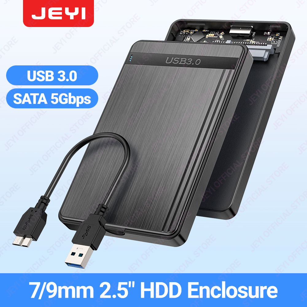 JEYI SATA 2.5" HDD Enclosure USB3.0 To SATA 3.0 5Gbps External Hard Disk Case for 7mm/9.5mm 2.5" HDD SSD, Support UASP ราคา 159 บาท*ส่งฟรี