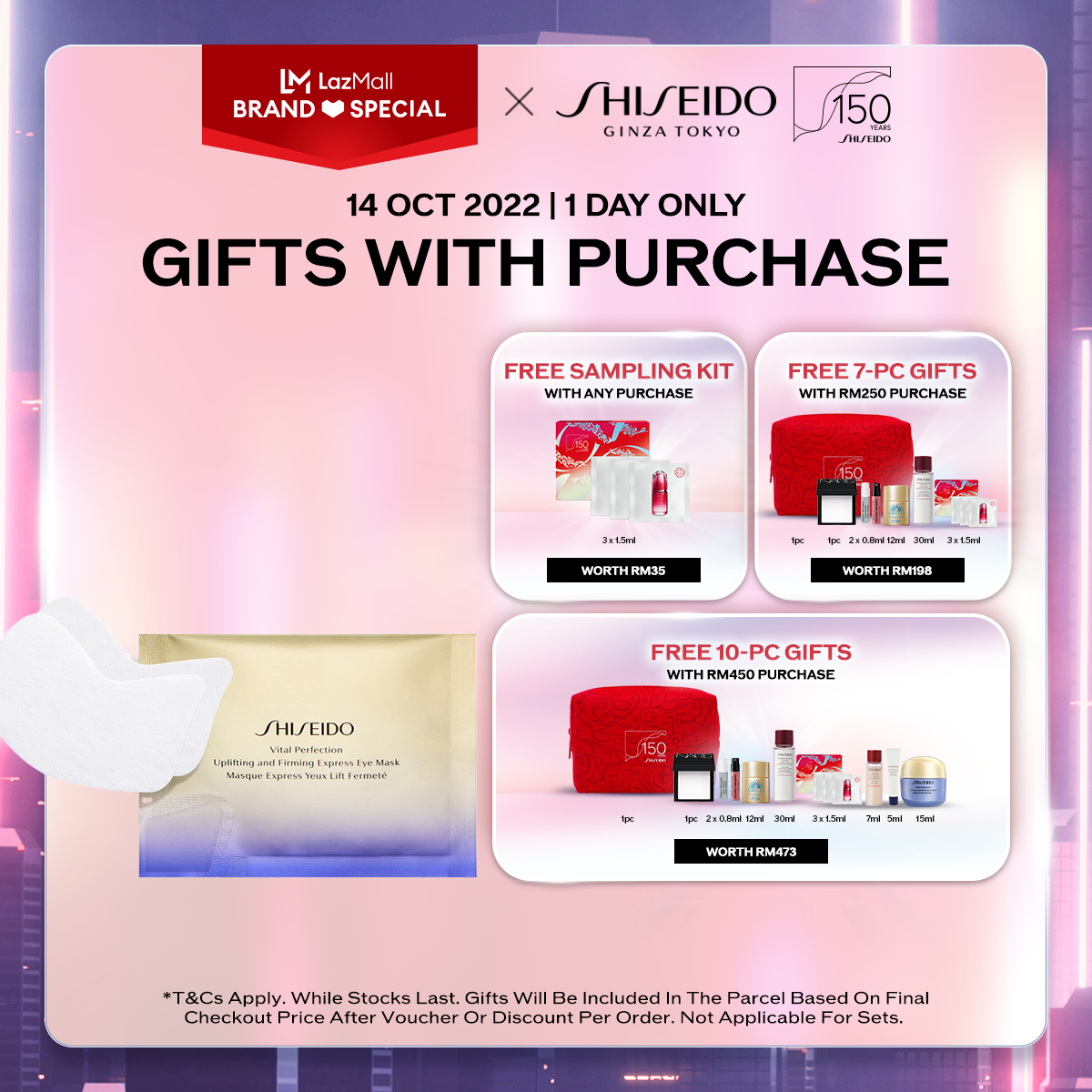 Gambar Shiseido Vital Perfection Uplifting and Firming Express Eye Mask 12 pairs