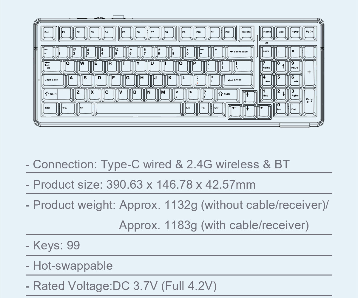 XINMENG X75 82 Key Hot Swappable Mechanical Keyboard With, 56% OFF