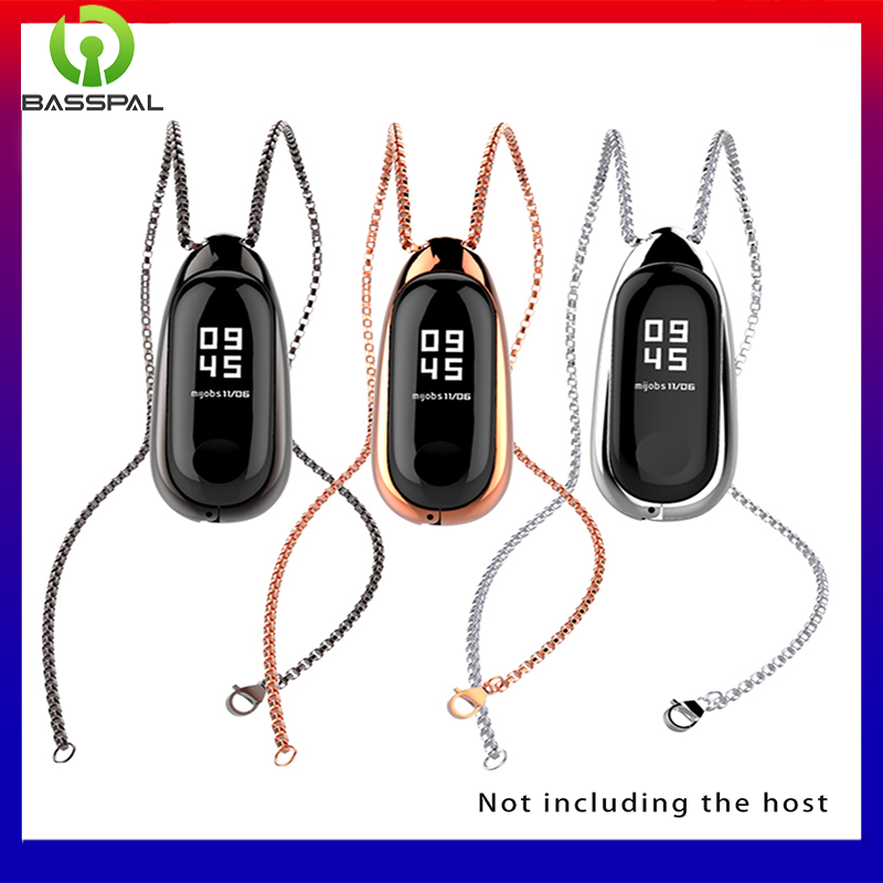 Basspal vòng cổ bán chạy cho xiaomi miband 3 4 5 6 7 dây đeo mặt dây cho miband 4 miband 5 miband 6 vòng đeo tay kim loại dây đeo cổ tay cho miband 7 dây đeo cổ