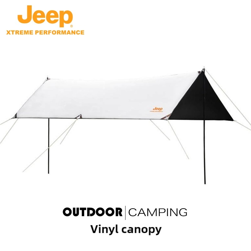 Jeep Camping Tarp Sun Shade Anti-UV Canopy Waterproof Outdoor Picnic Awning Titanium Black Glue Sunscreen Waterproof Outdoor Camping Canopy Picnic Beach Sun Shelters ราคา 2,294 บาท*ส่งฟรี