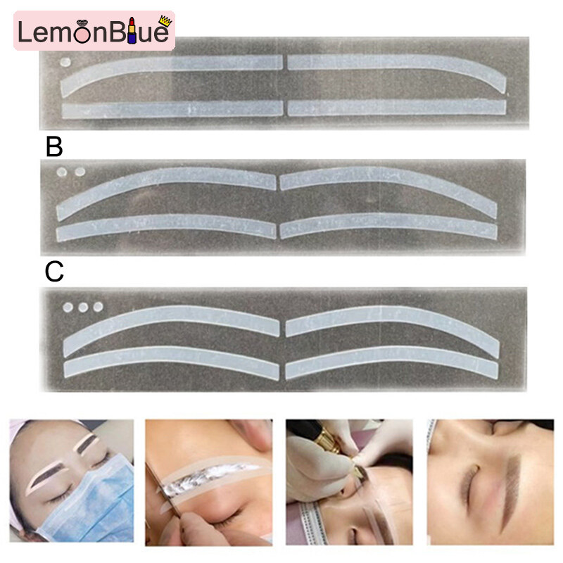 Gambar LemonBlue 6 Pair Disposable Eyebrow Tattoo Shaping Auxiliary Sticker Templates Eyebrow Stencil
