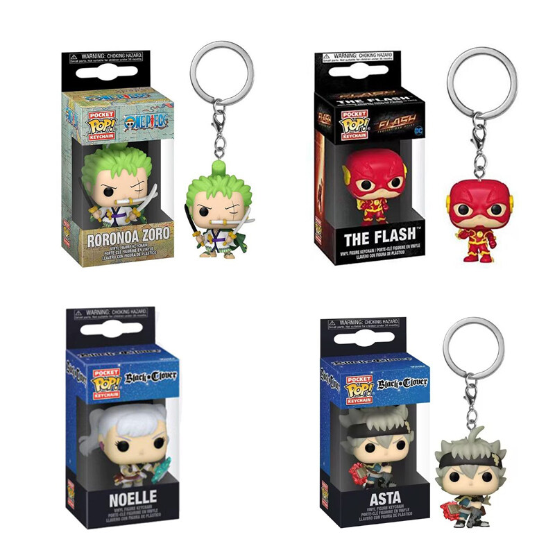 Funko Pop phim hoạt hình Zoro Móc Khóa Búp Bê DC Flash nhân vật phim hành động Asta noelle Bộ sưu tập búp bê hộp ban đầu