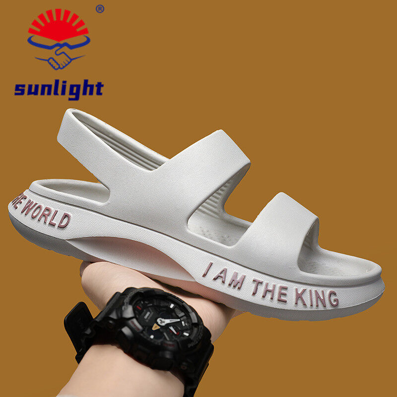 Sunlight Fashion men's shoes, high quality and light trend men's sports sandals, comfortable slip-on loafers, outdoor non-slip beach shoes, thick-soled increased breathable garden walking shoes