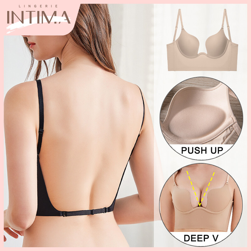INTIMA Plus Size Bra for Women Strapless Invisible Bras Silicone