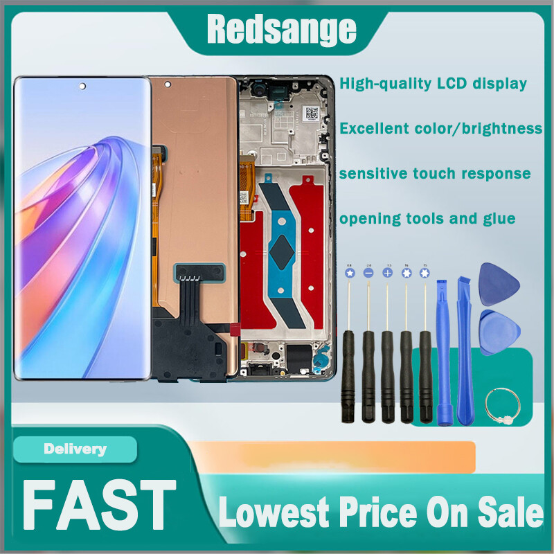 Redsange 6.67 'original amoled x9a lcd cho huawei honor x9a màn hình màn hình lcd 10 bộ số hóa cảm ứng cho honorx9a hiển thị khung rmo-nx1 cho honor magic5 lite rmo-nx3