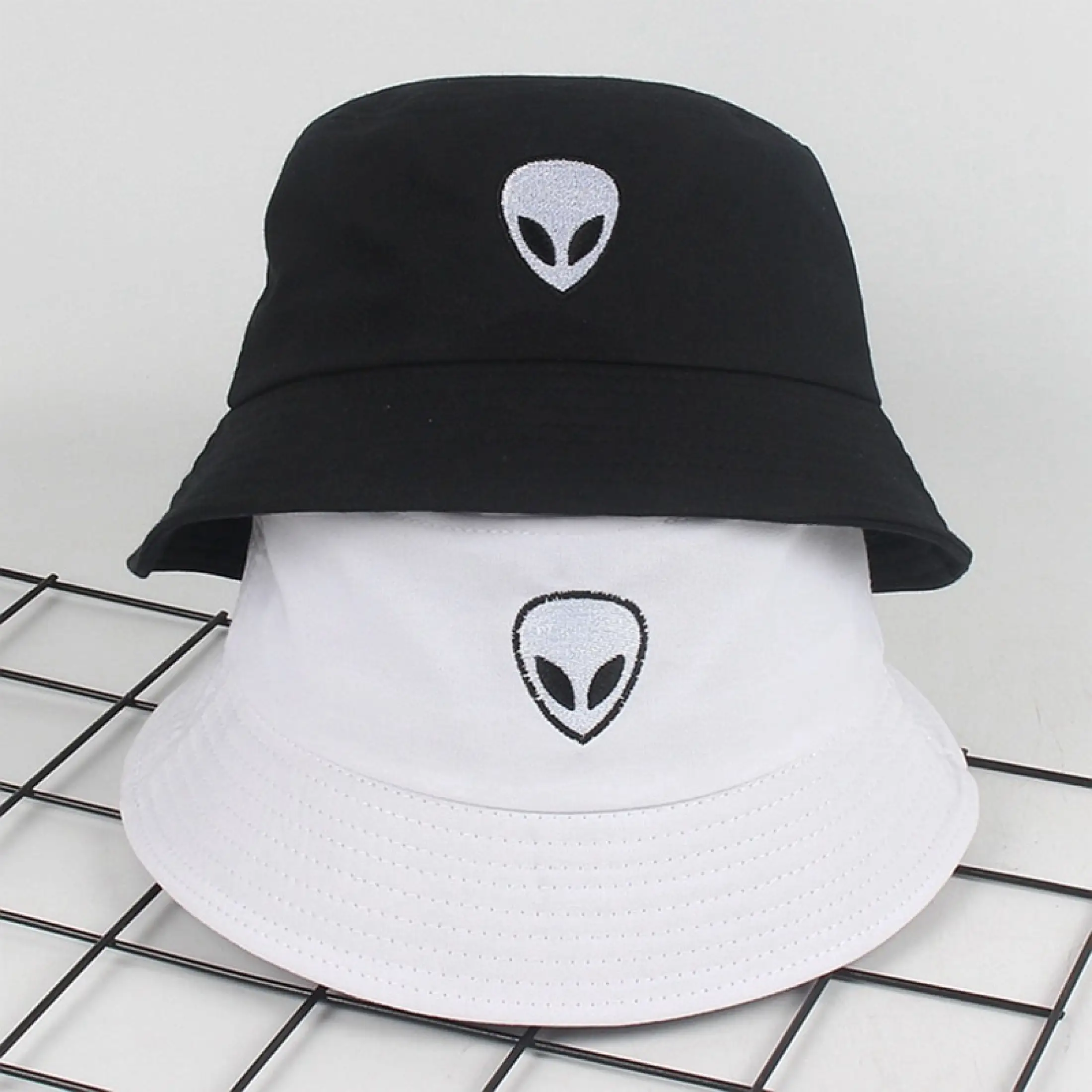 Black White Solid Alien Bucket Hat Unisex Men Women Summer Panama Cap Beach Sun Fishing Hat Lazada Singapore