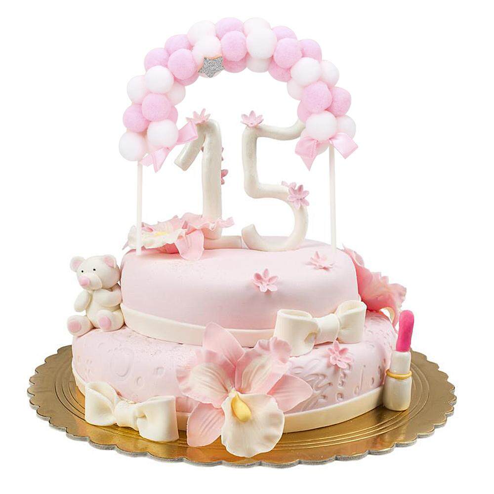 Soft Pompom Cloud Happy Birthday Cake Topper Wedding Baby Shower Dessert Flags