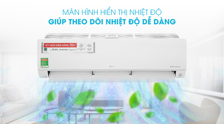 Máy lạnh LG Inverter 2 HP V18API1- Màn hình hiển thị nhiệt độ