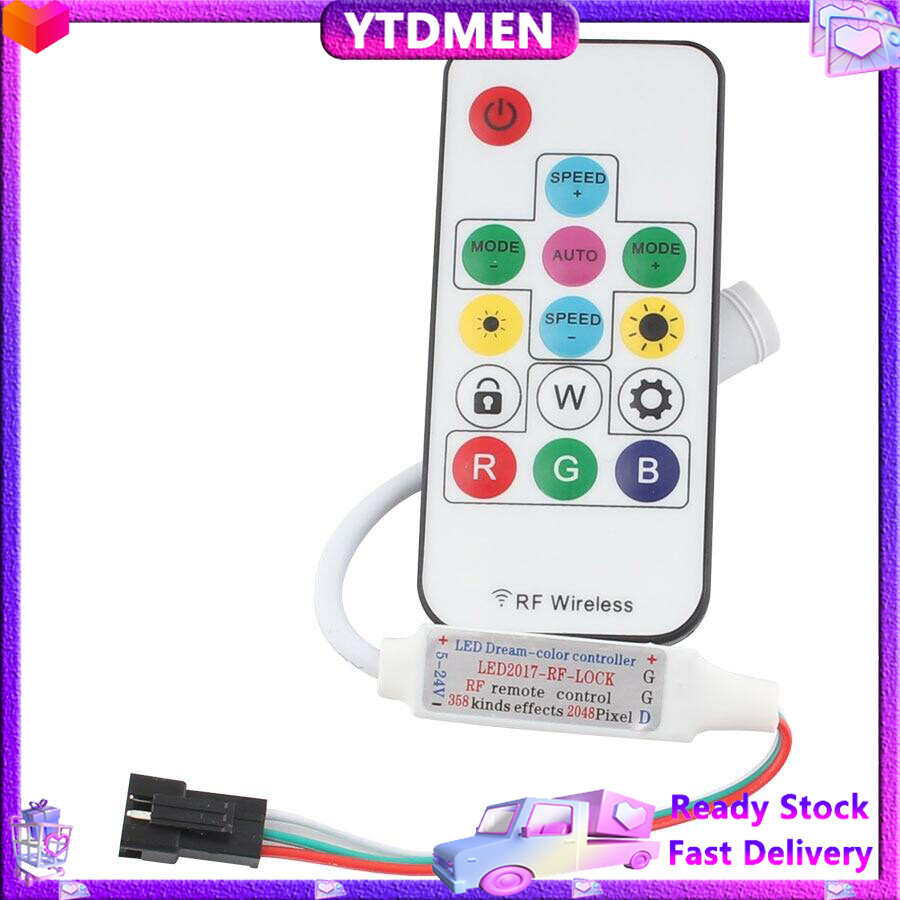 Ytdmen bộ điều khiển từ xa led rgb ws2811 ws2812b bộ điều khiển từ xa dc 5v 12v 14 bộ điều khiển từ xa led rgb ws2811 ws2812 14 bộ điều khiển từ xa đèn led dây rf