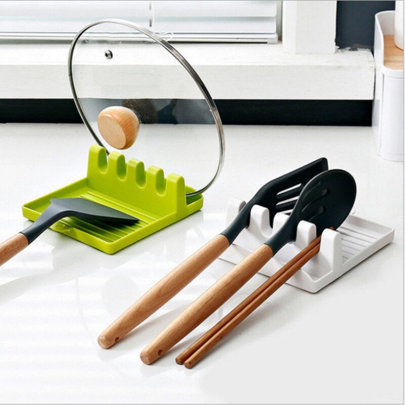 Gambar Spatula rack holder household soup spoon pad chopsticks pot cover storage kitchen rack countertop shovel spoon shelf