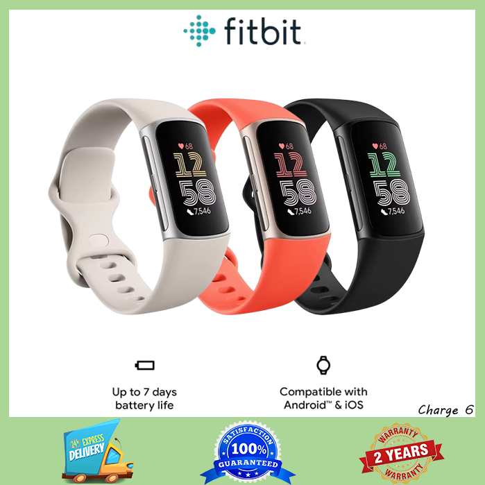 Fitbit Charge 6 Fitness Tracker with apps, on Exercise Equipment, 6-Months Premium Membership Included, GPS, Health Tools and More, Obsidian/Black, One Size (S & L Bands Included) ราคา 11,525 บาท*ส่งฟรี