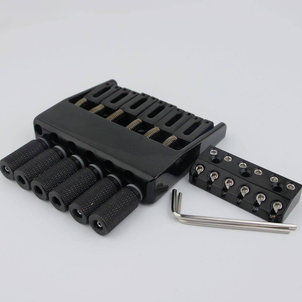 New GUYKER Black 6 String Bridge Tailpiece for Headless Guitar Accessories