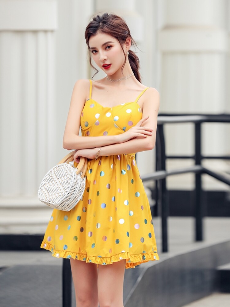 Korean yellow outlet dress