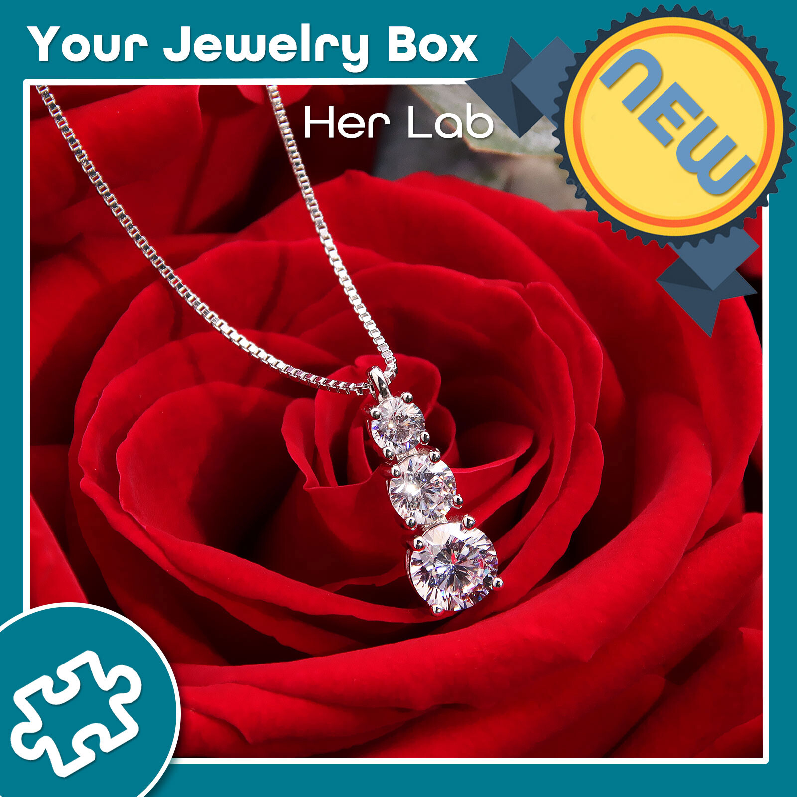 Her Lab Jewelry | Popular imported diamond sterling silver women's necklace, 3 diamond pendant with GRA report carat high-end jewelry diamond, 925 sterling silver cut diamond necklace three lives three worlds 1 carat moissanite pendant necklace ราคา 695 บาท*ส่งฟรี
