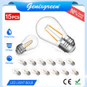 Genixgreenleds 15Pcs E27 Shatterproof LED Bulb for String Lights