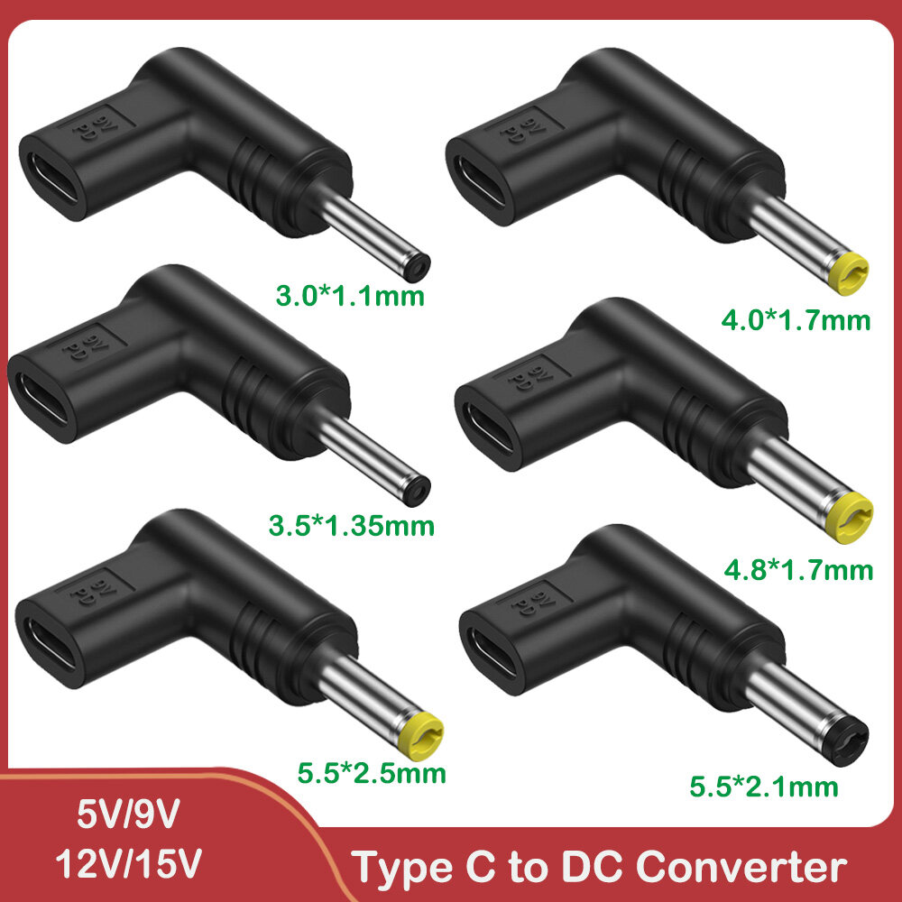 Đầu Nối Nguồn USB C PD Sang DC Thông Dụng Giắc Cắm Type C Sang DC 5V 9V 12V Bộ Chuyển Đổi Sạc Cho Bộ Định Tuyến Máy Tính Bảng Quạt Mini