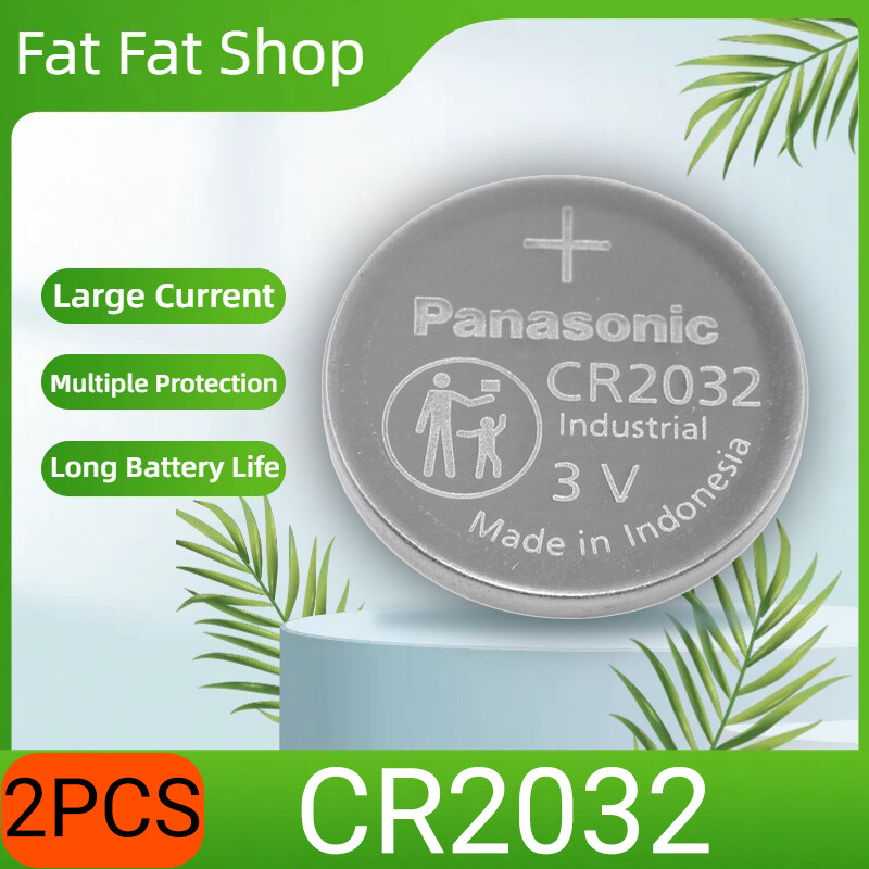 2pcs Panasonic CR2032 CR 2032 pin cúc nút ấn chạy pin 3V nút ấn chạy pin bao bì công nghiệp