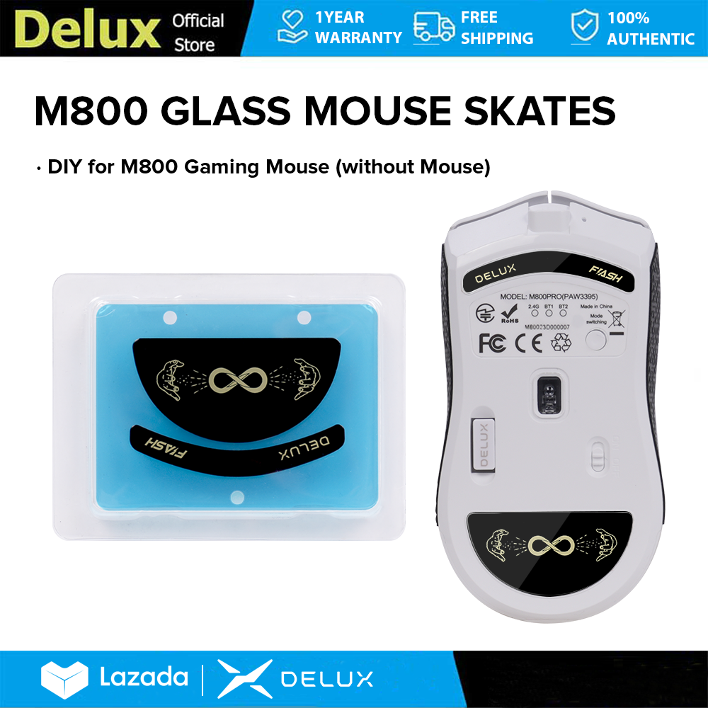 Delux M800 kính tấm trượt Chuột đế chuột tự làm cho M800 Chuột chơi game